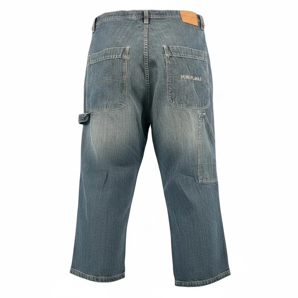 Pure Playaz Carpenter Jeans Mens 38x31 Blue Double‎ Knee Baggy Y2K Streetwear